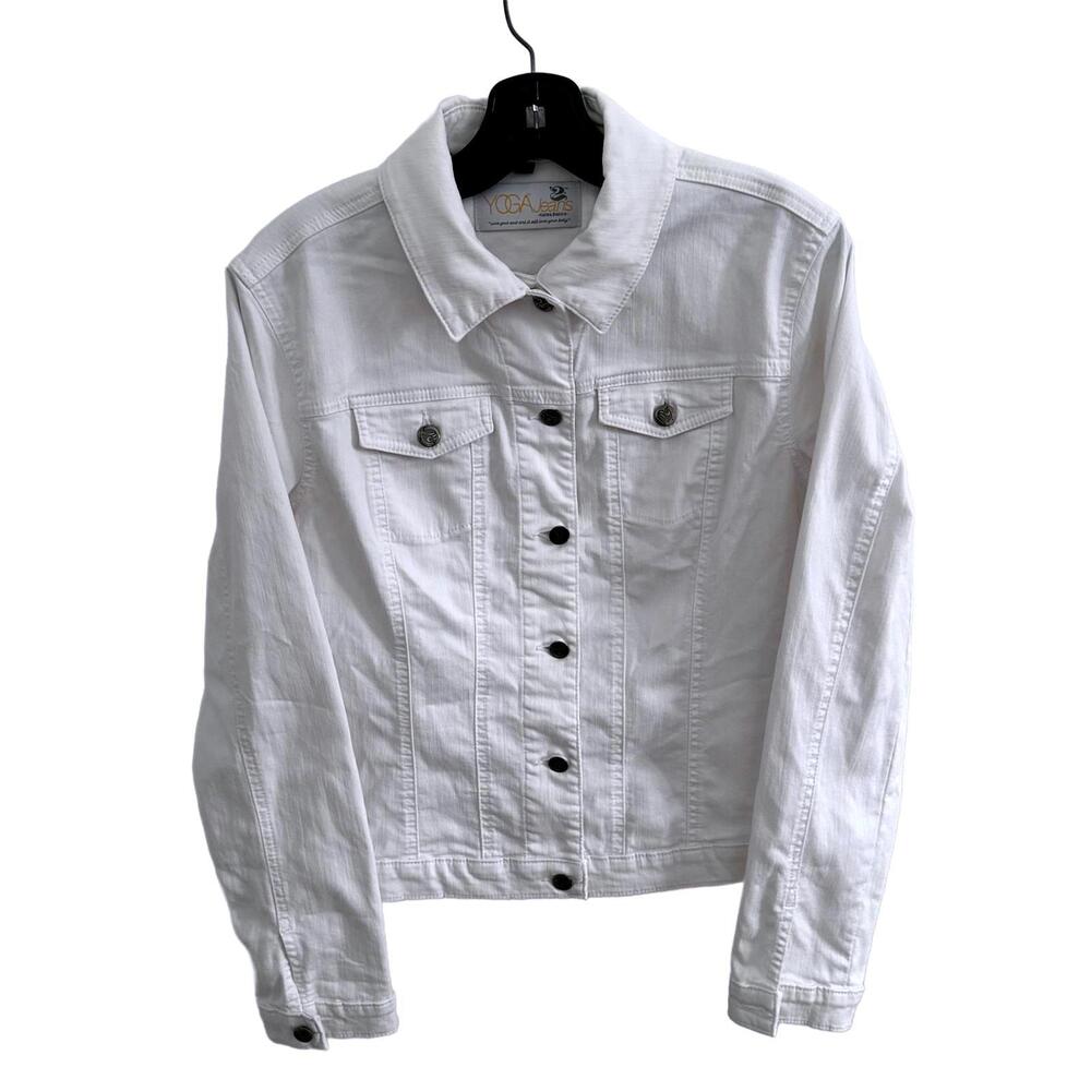 EUC Yoga Jeans Women's White Denim Jacket - XL
